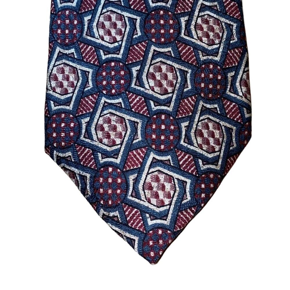 Christian Dior Monsieur Tie Geometric Made USA Designer Vintage